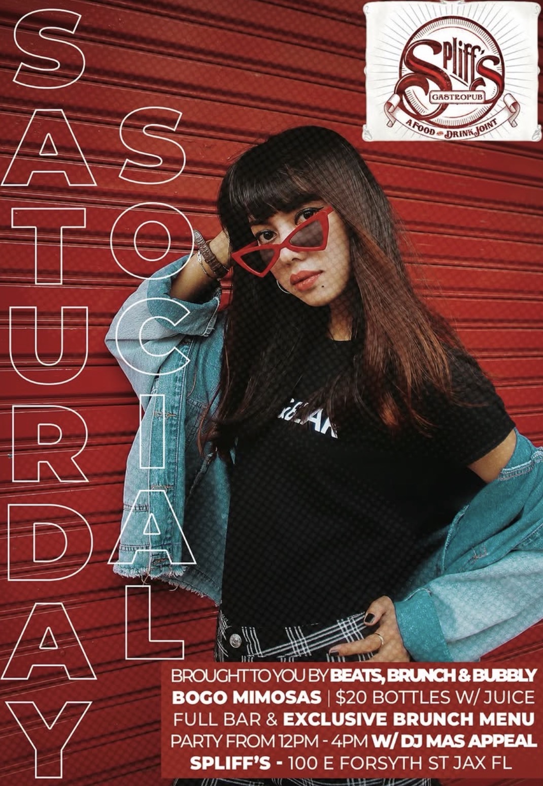 Saturday Social - beats brunch and bubbly flyer