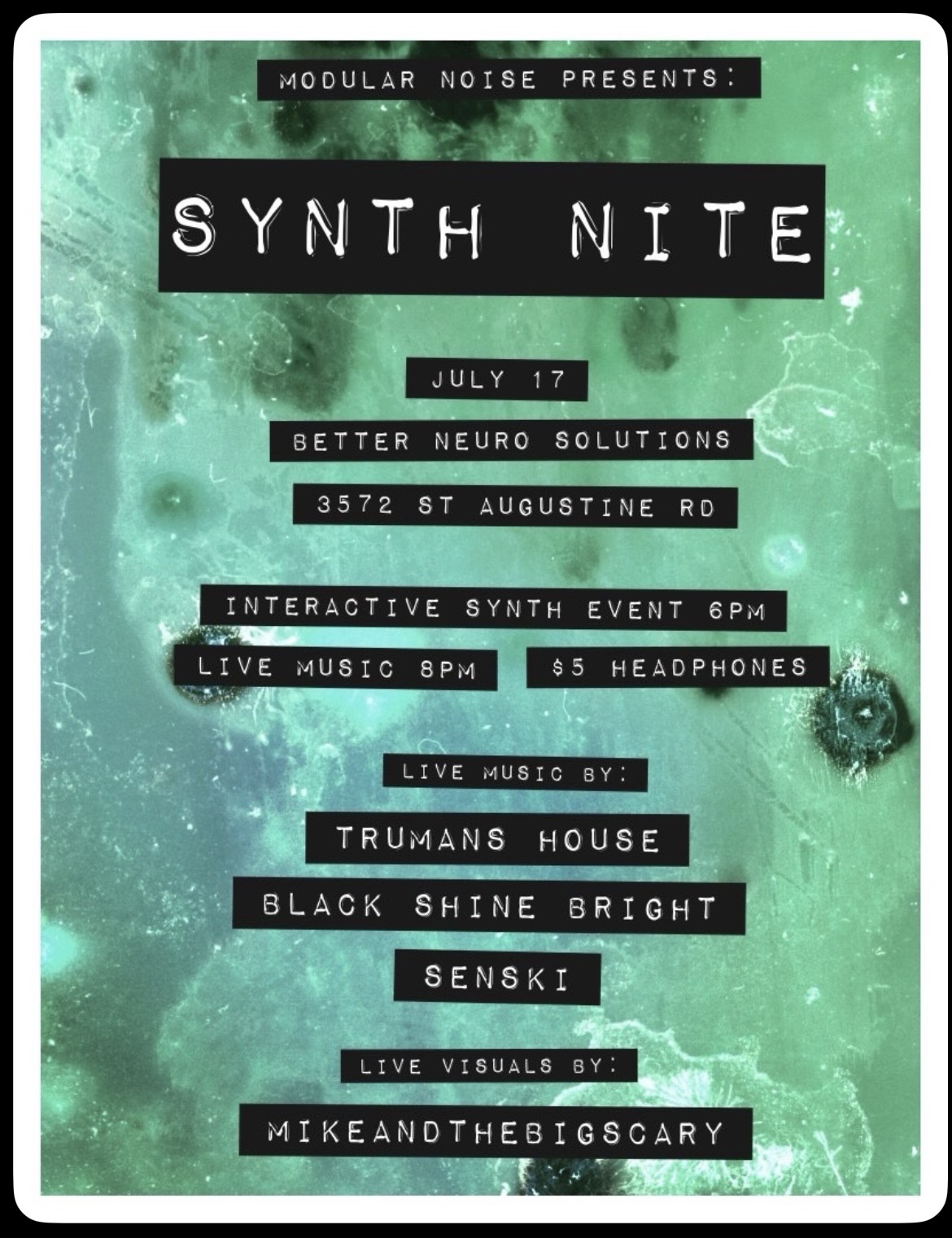 Synth Nite flyer